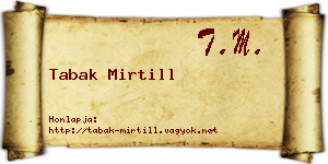 Tabak Mirtill névjegykártya